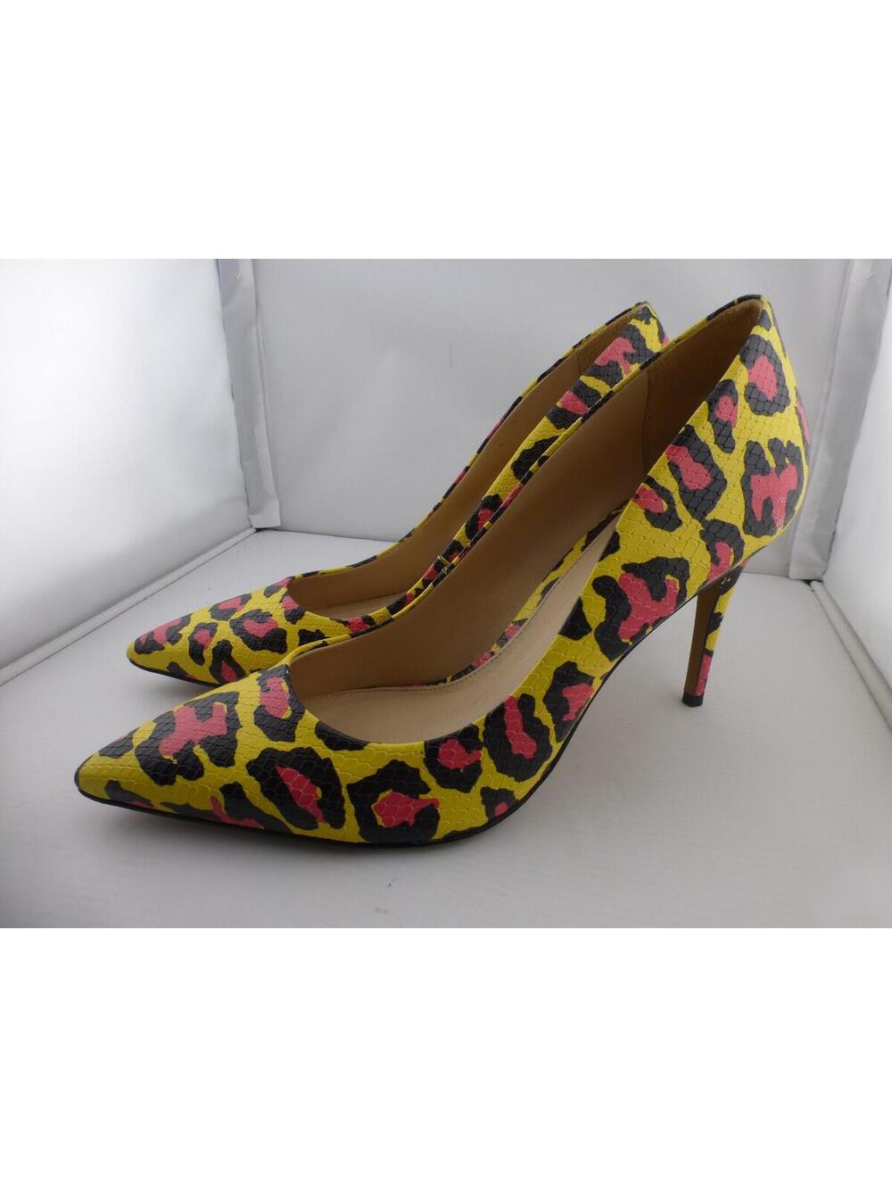 Vince Camuto Women's 8M Yellow Pink Black Leopard Snakeskin Pointed Toe M3
